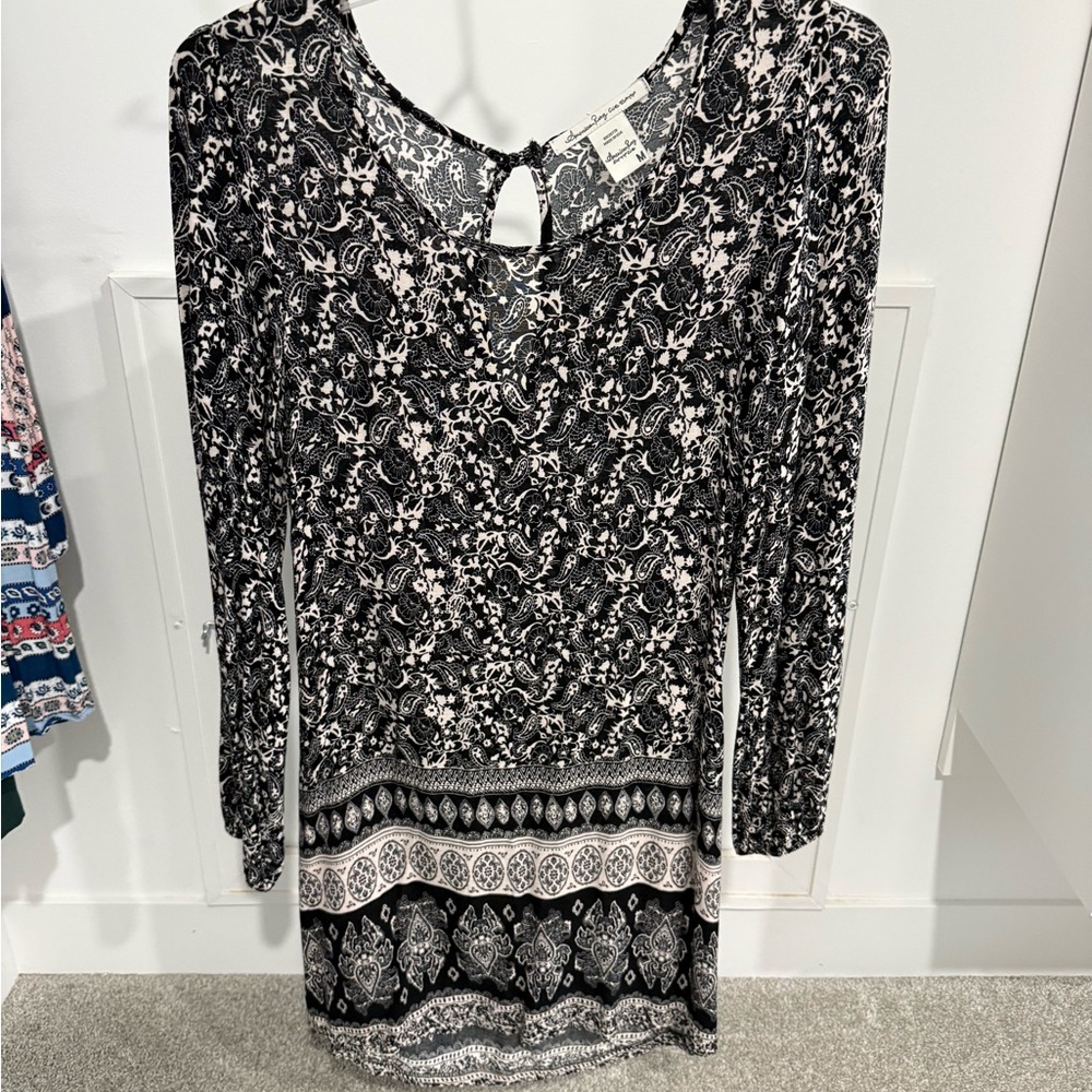 American Rag Black and White Patterned Dress